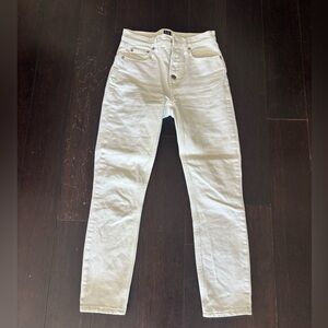 Gap White Cigarette High-Waisted Jeans